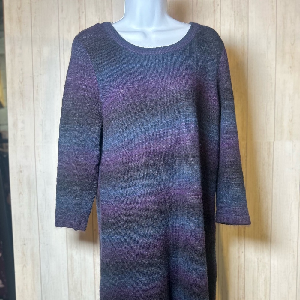 Apt. 9 Women's Long Sleeve Knit Dress - Purple and Black